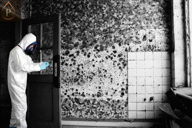 black mould removal on a damp Pontypridd wall showing how to safely remove black mould from walls